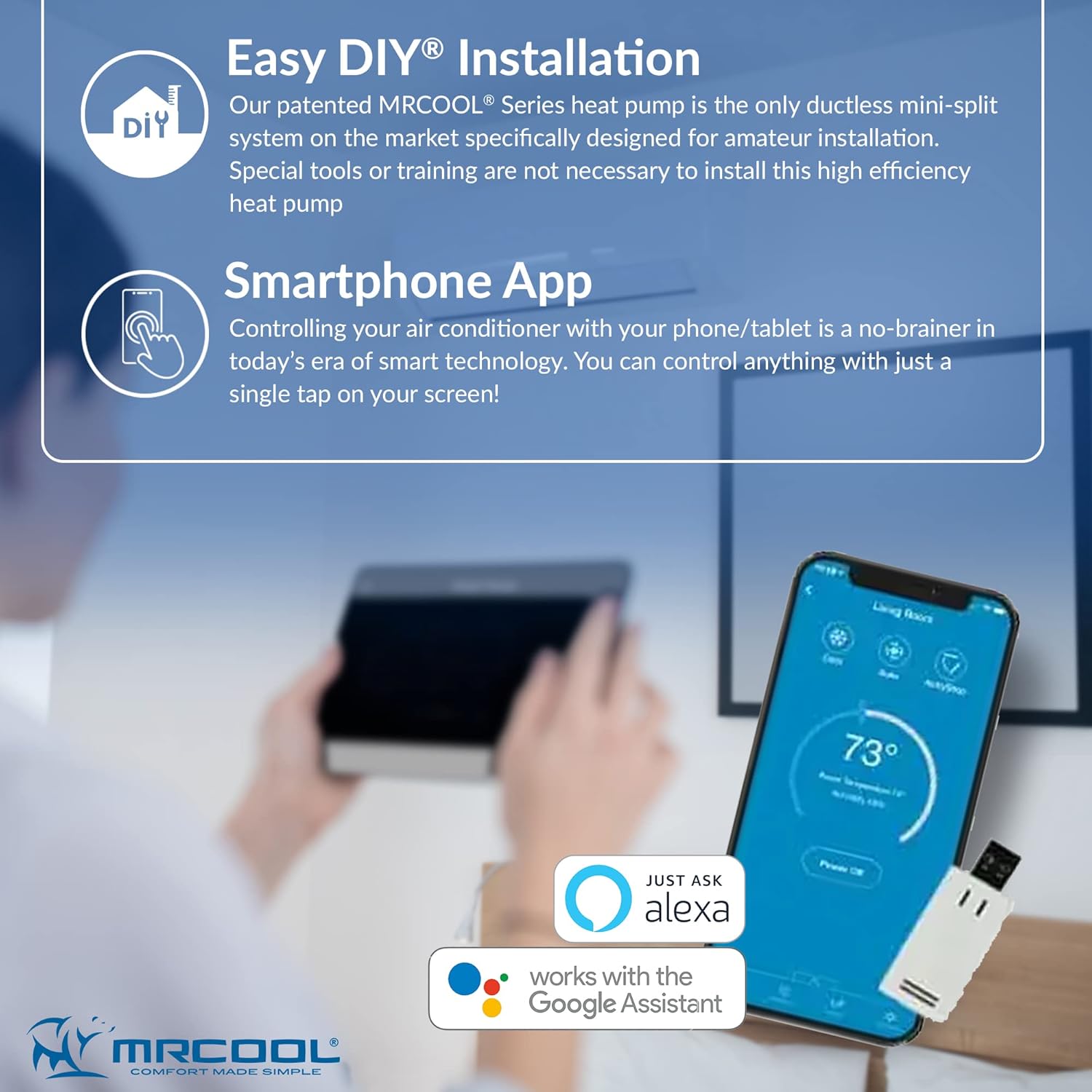 MRCOOL DIY Mini Split - 36,000 BTU 2 Zone Ductless Air Conditioner and Heat Pump with 25 ft. Install Kit, DIYM236HPW02C08