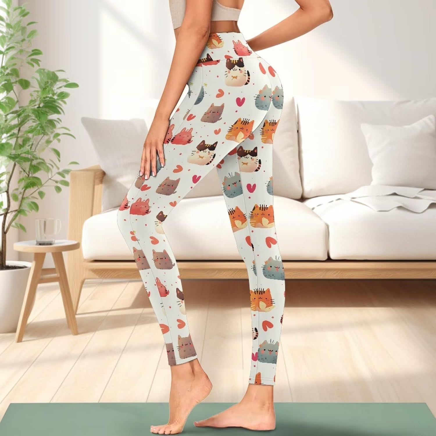 Clover Women's Yoga Pants, Jamaican Flag Butterfly High Waisted Leggings, Halloween Ghost Yoga Pants with Pockets