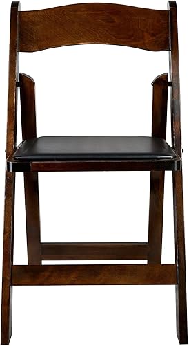 Miniatura 2 de Sillas plegables apilables con cómodos asientos acolchados para bodas y eventos formales (4, madera de frutanegro)