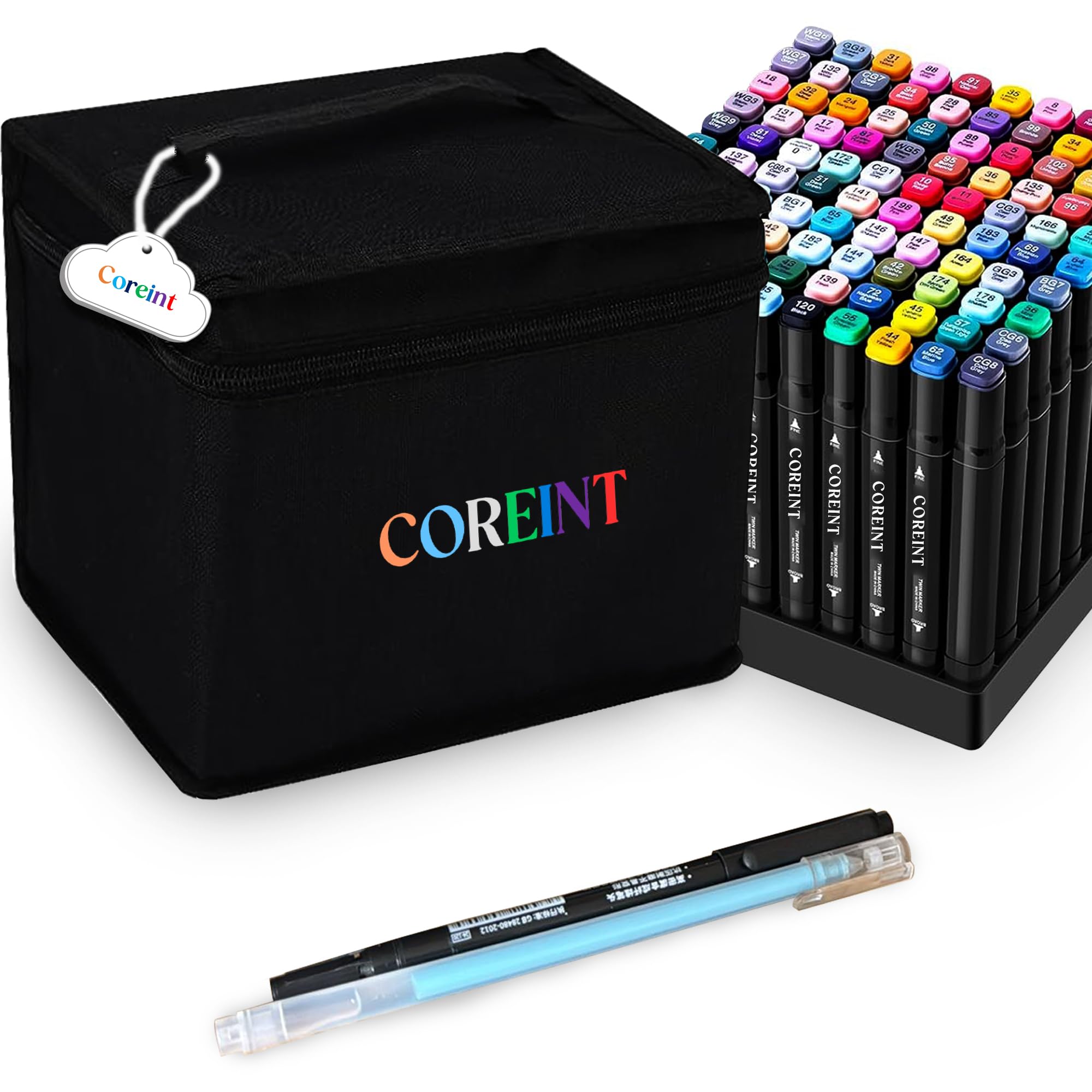 Coreint 82 Colouring Pens, Art Markers, Art pens for Drawing,Alcohol Markers-Dual Tip, Felt Tip Markers,Sketching, Anime and Manga Colouring Books Adults, Graphic Marker pens