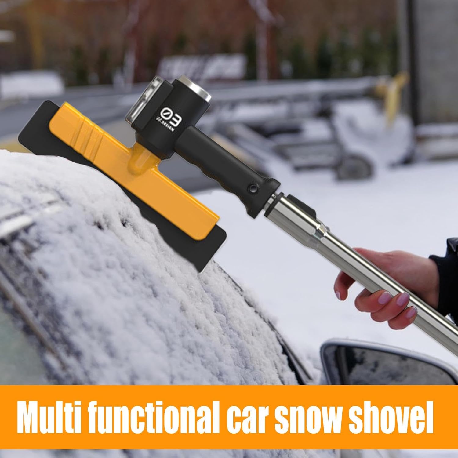 Snow Scraper for Car Retractable - Car Snow Remover Tool, Multifunctional Snow Shovel | Car Windshield Ice Scrapers Extendable Snow Scraper Ice Scraper with Led Light for Automotive