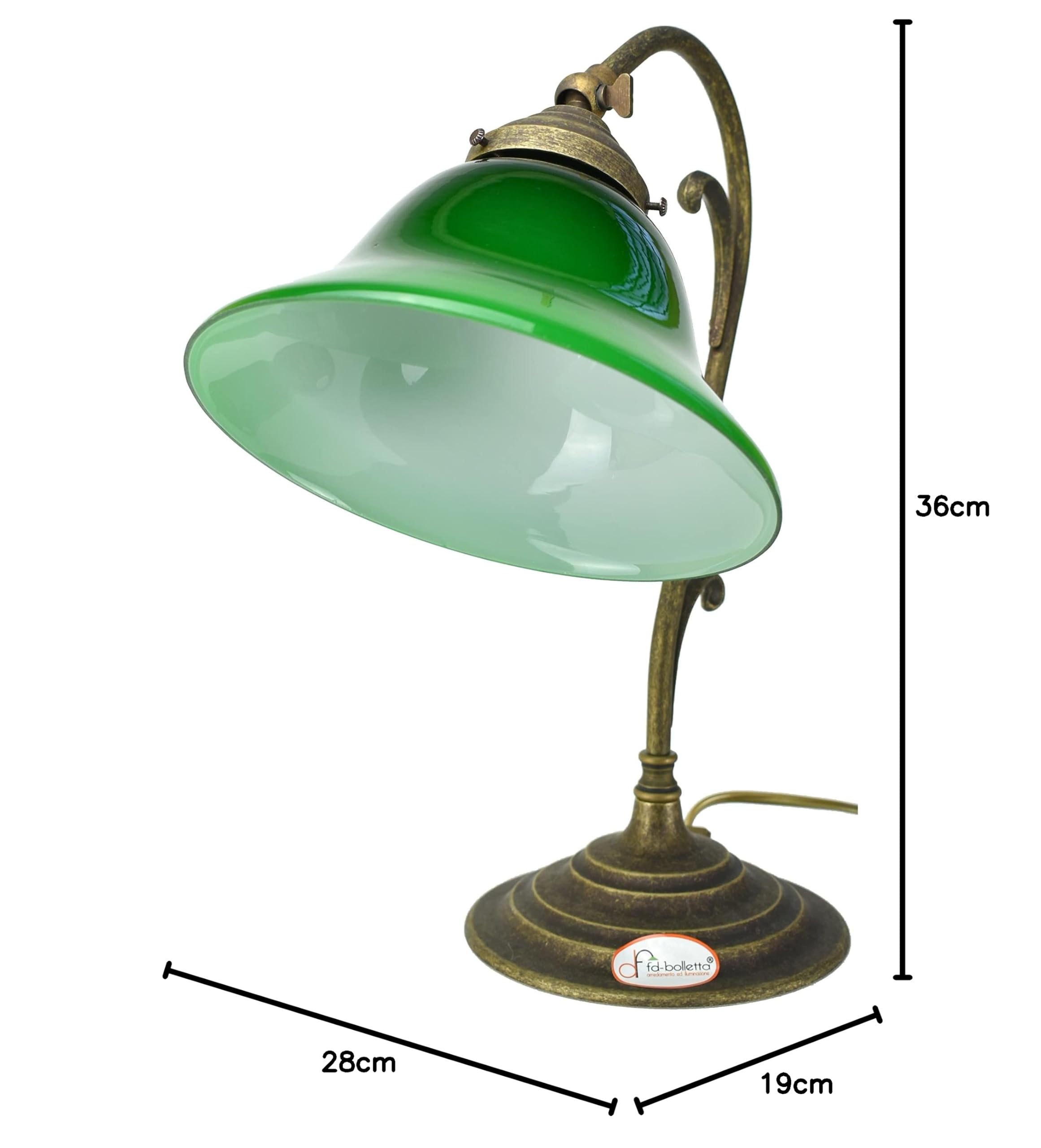 Lamparas de mesa,lampara de mesa noche, escritorio,lampara pantalla techo m29 Medidas: altura 36,5cm, Ø vidrio 19cm, Ø base 15,3cm