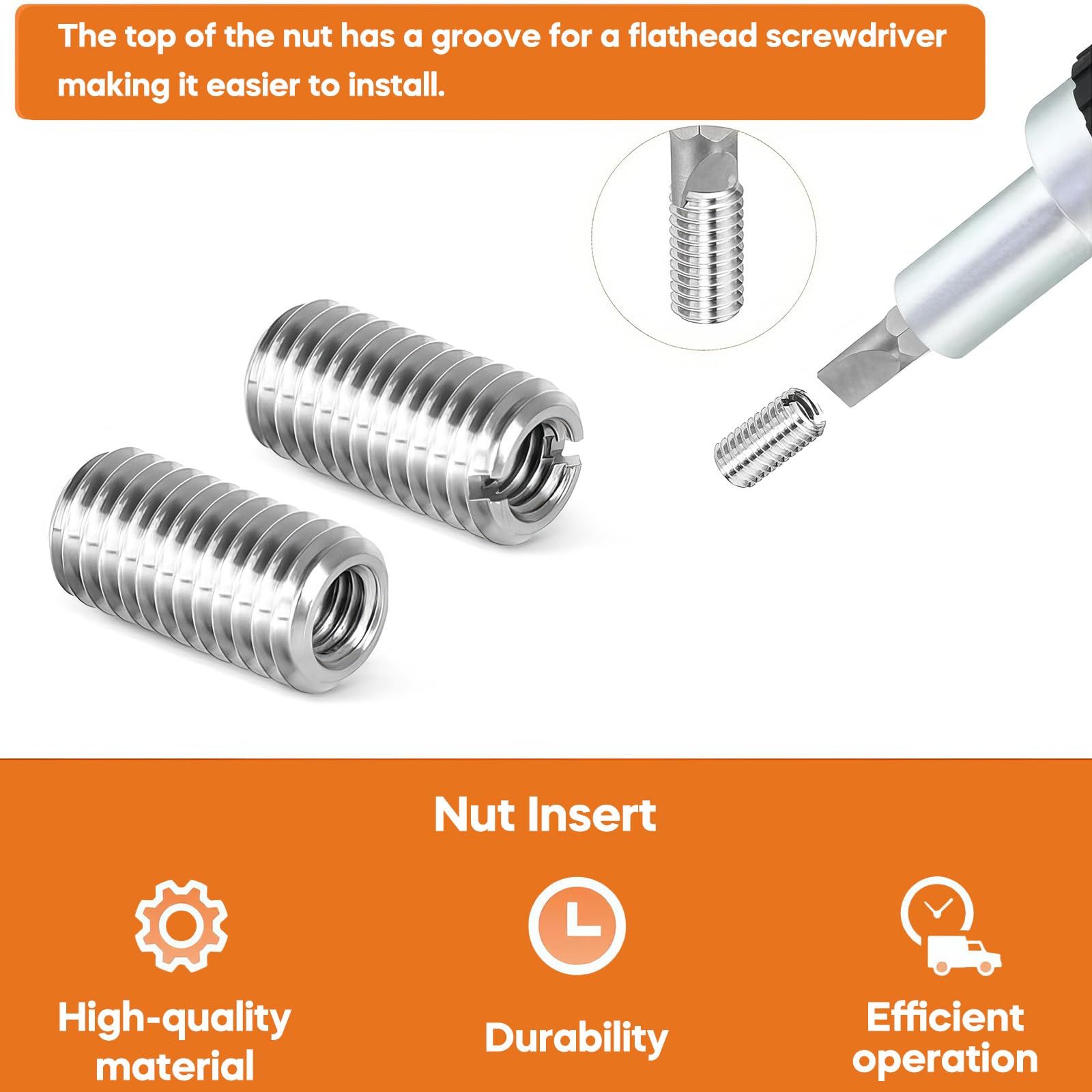 10 inserti filettati M8 su M6,adattatore filettato in acciaio inox,filettatura interna M6 X 1 e filettatura esterna M8 X 1,25,Inserto filettato autofilettante per automobili dispositivi