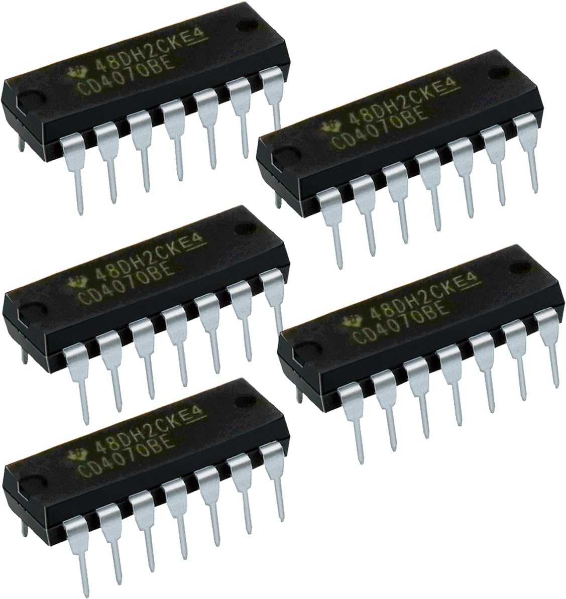 TEXAS INSTRUMENTS CD4070BE IC, QUAD XOR GATE, 2I/P, DIP-14 (5 pieces)