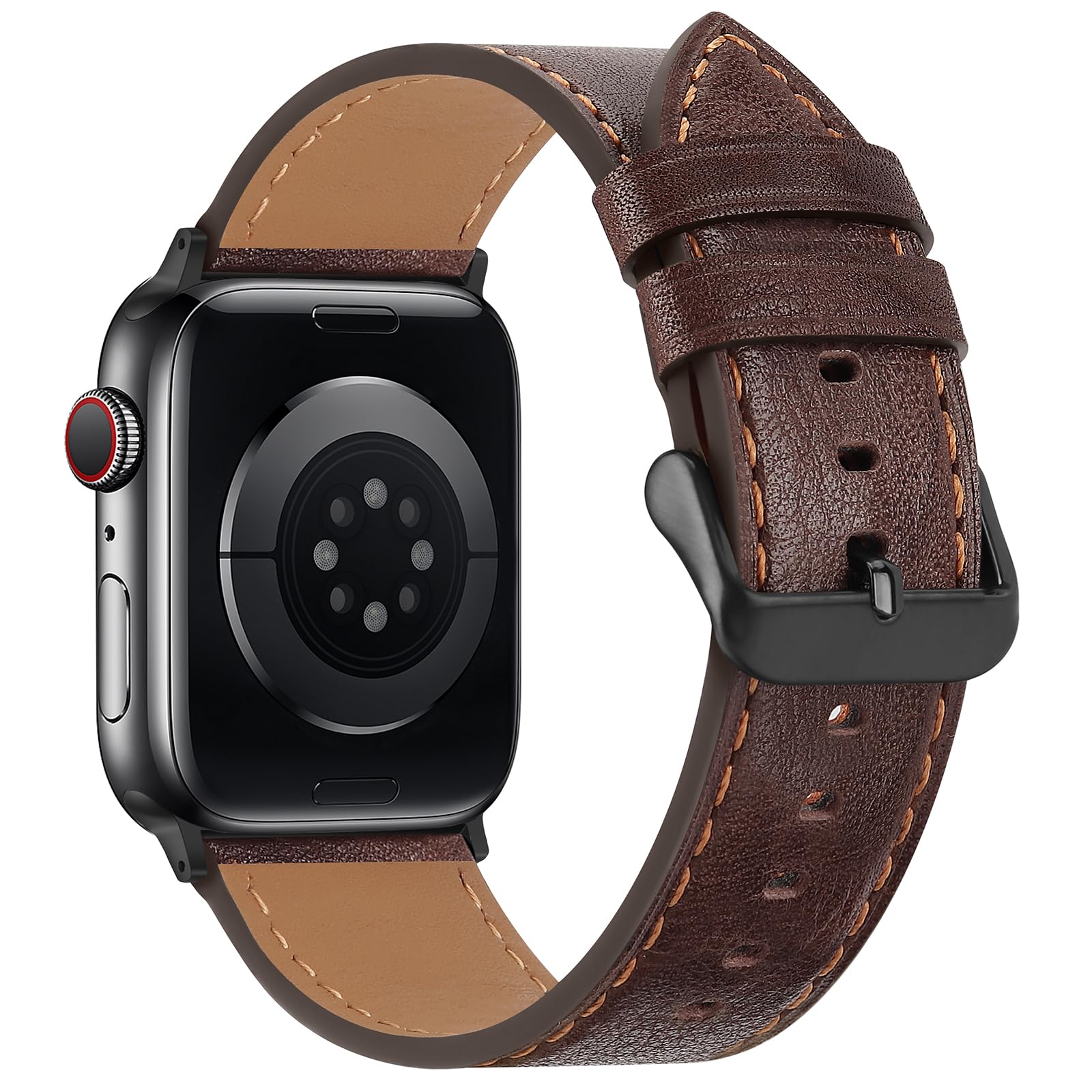 Bisikor Kompatybilny z Apple Watch Band 49 mm 45 mm 44 mm 42 mm 41 mm 40 mm 38 mm, pasek z prawdziwej skóry do iWatch Ultra SE2, SE Series 9, 8, 7, 6, 5, 4, 3, 2, 1,