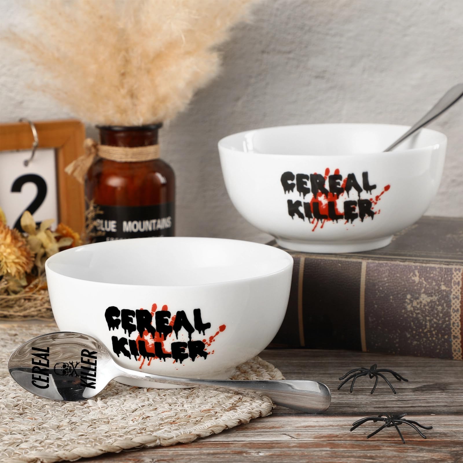 Gerrii 2 Sets Cereal Killer Bowl and Spoon Set 20 oz ...
