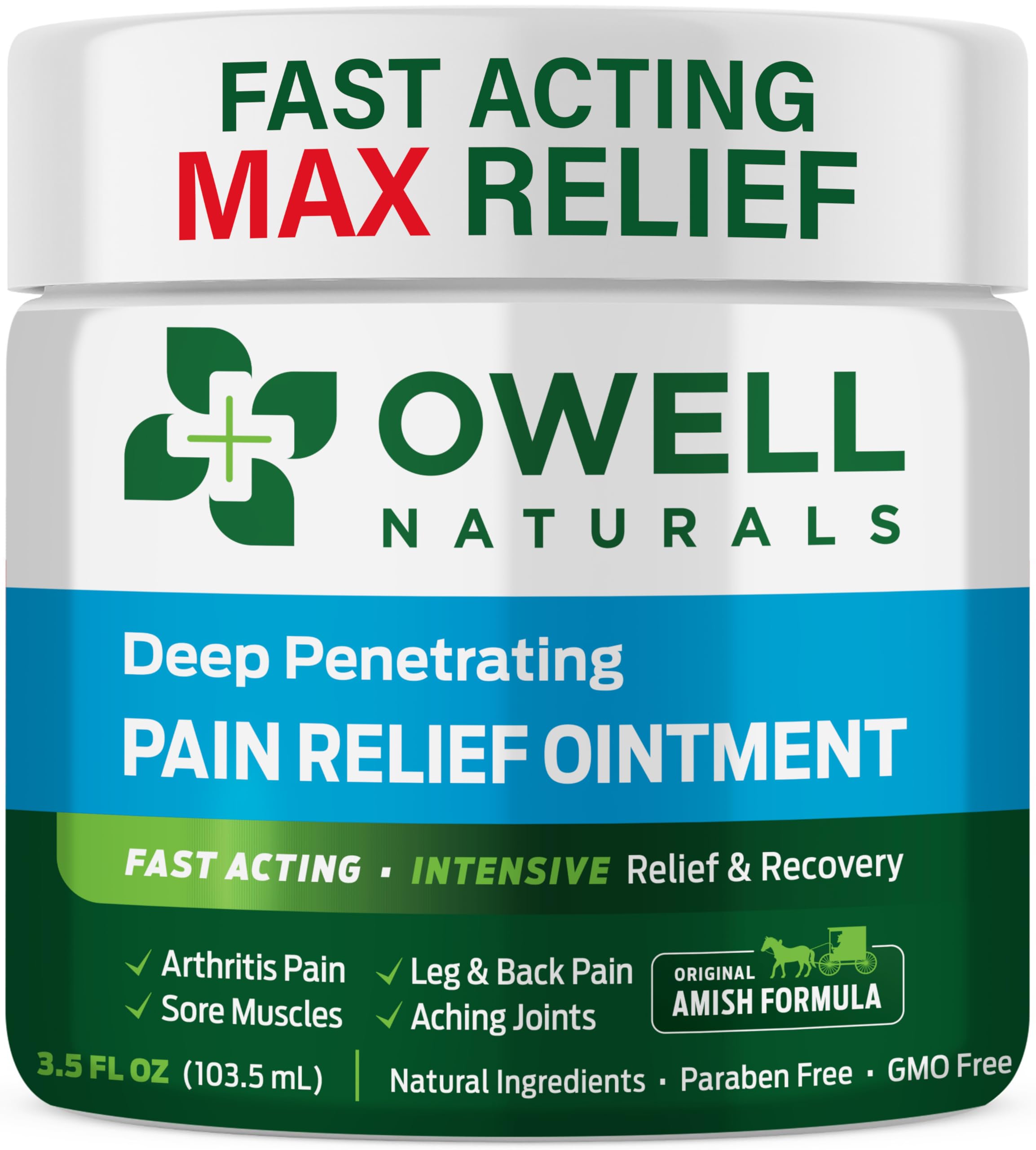 Owell Naturals Deep Penetrating Pain Relief Ointment, Natural Cream Fast Acting Formula for Back, Knee, Joint & Muscle Discomfort, Long-Lasting Soothing Balm, 7 oz — Amazon image 10