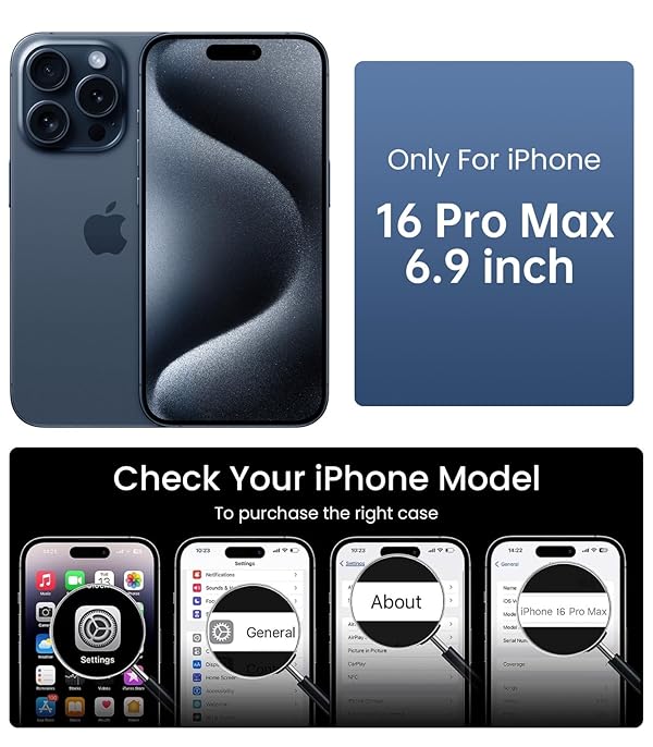 Mkeke for iPhone 16 Pro Max Case Magnetic Clear, Compatible with MagSafe, Military-Grade Protection, Phone Bumper for Apple 6.9 inch 2024 by Mkeke - Used condition - US$9.36