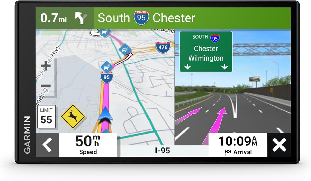 Garmin DriveSmart 71 EX con tráfico, navegador GPS para coche de 7 pulgadas con mapas brillantes y nítidos de alta resolución y asistente de voz Garmin