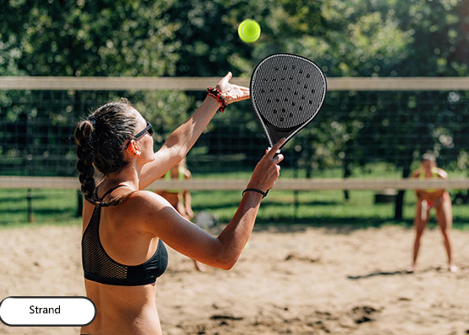 Padel Tennis Schläger Set in schwarz – Komplettset für Anfänger & Profis – ABS-Material für langlebige Stabilität & optimale Schockabsorption – Mit praktischer Transporttasche