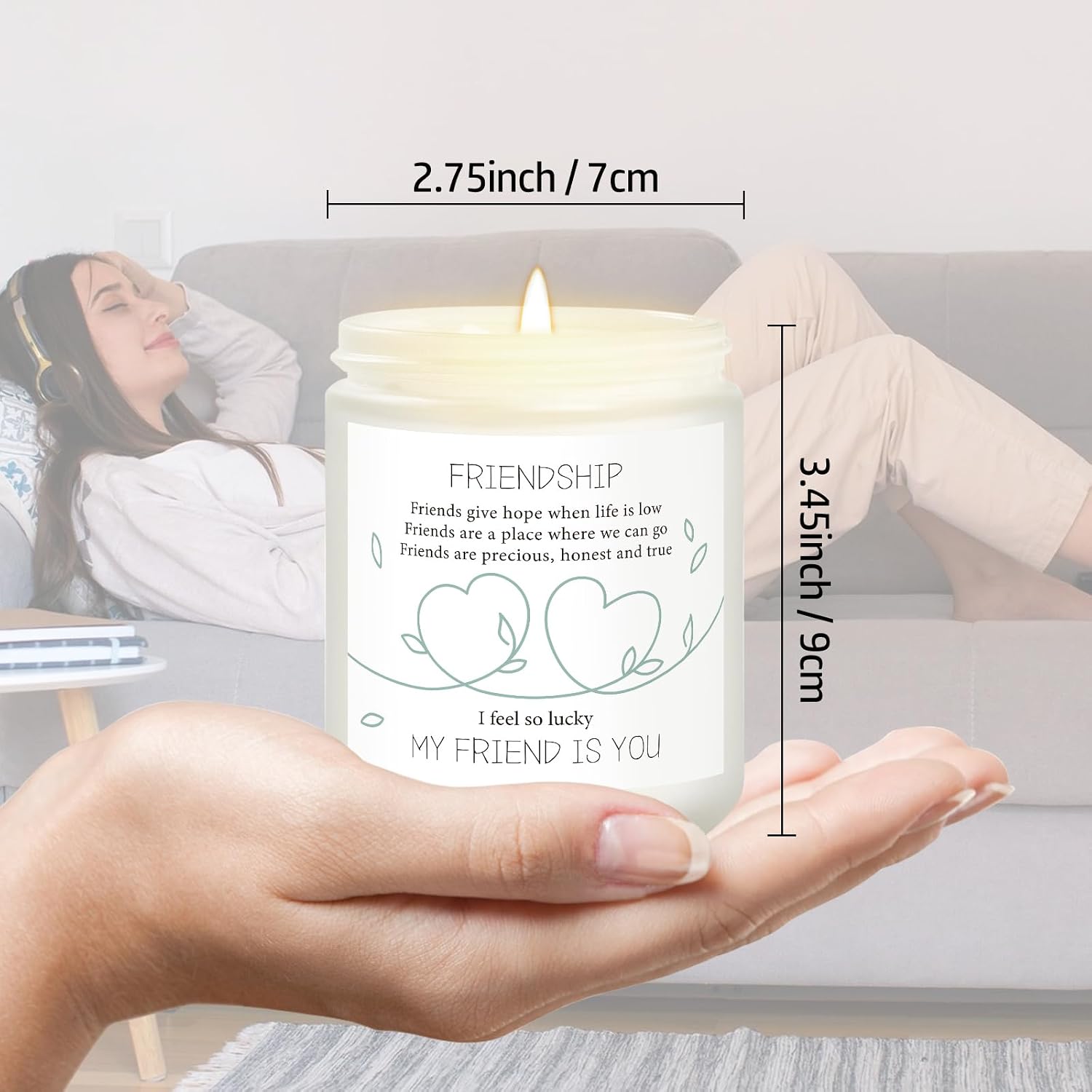 Best Friend Birthday Gifts for Women with Candle,Funny Friendship Gift for Friends Bestie BFF Best Friend Coworkers Mom,Galentines Day Gifts