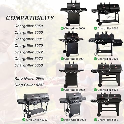 Miniatura 2 de Adviace Piezas de repuesto de parrilla para parrilla Char Griller 5050, 5650, 2121, 3001, 5072, 3030, 2123, 2828, King Griller 3008, 5252, rejillas