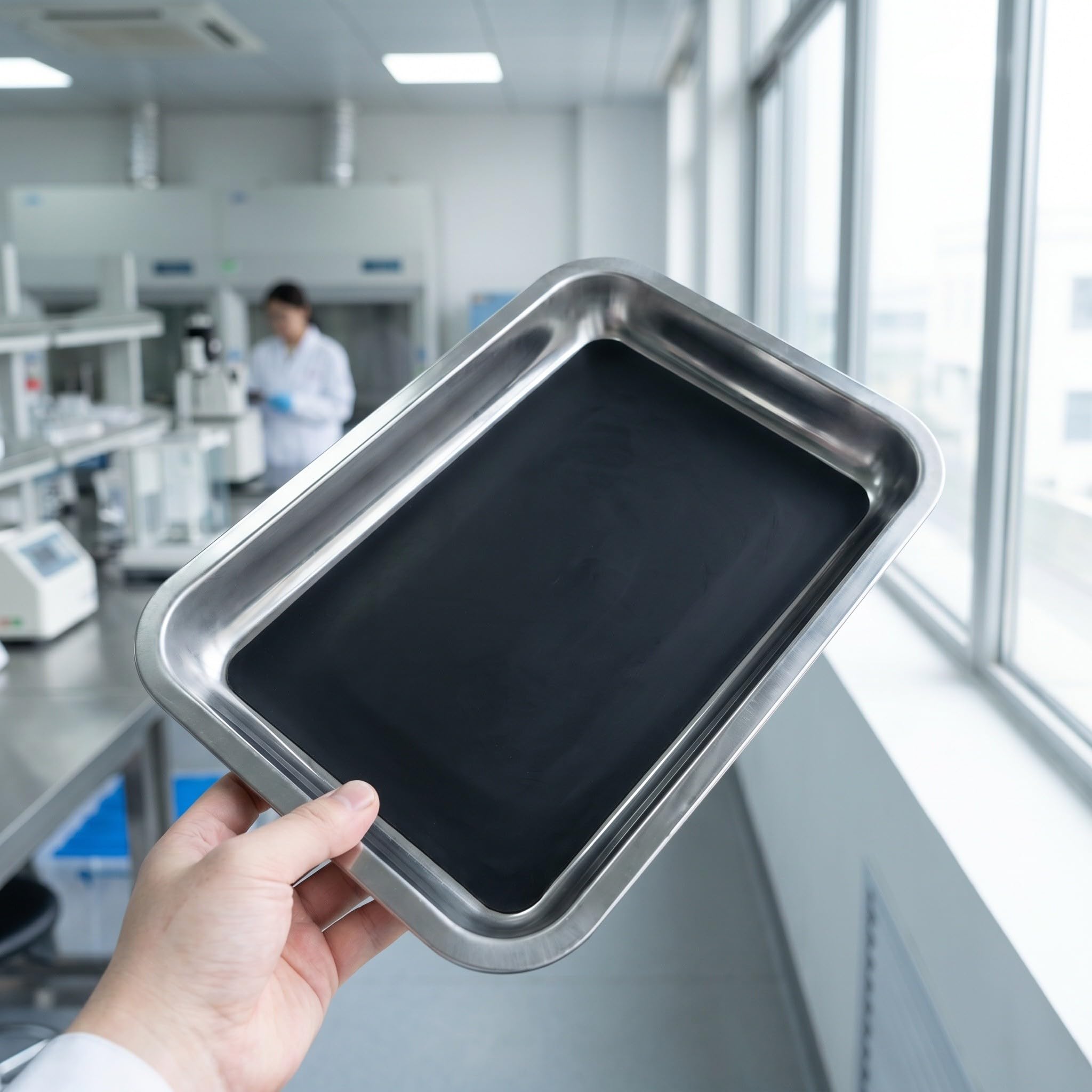 Artibetter 2 vassoi porta-strumenti in acciaio inox, formato rettangolare 30,5 x 20,3 x 3,5 cm - Piastra organizer per strumenti da laboratorio