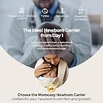 Momcozy WeeSnug Newborn Carrier, Lightweight Infant Wrap with Cross-Back Support and Lumbar Relief, Easy Hands-Free Baby Holder for 7–25 lbs, Geometry