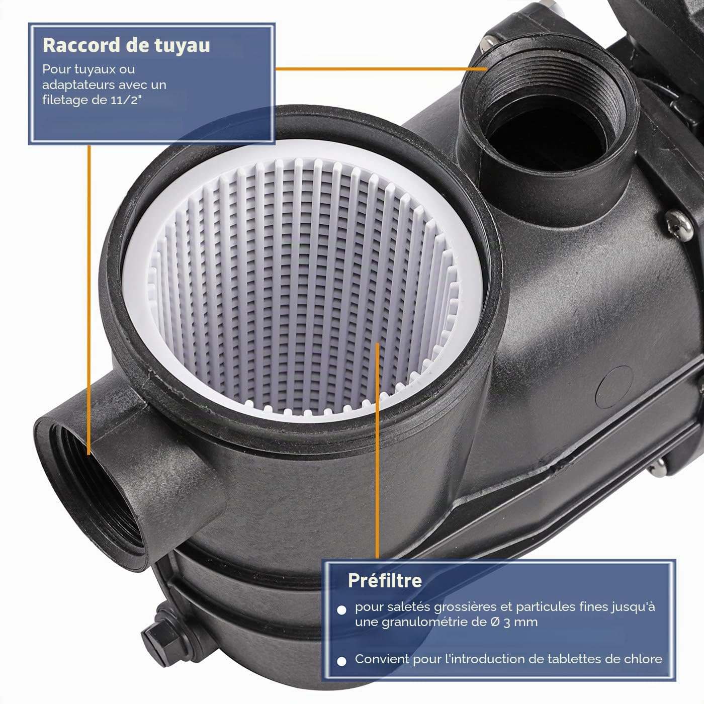 MONZANA® Pompe de piscine 9.960 l/h préfiltre pompe de filtration circulation système filtre à sable hauteur levage 9m pompe piscine filtre à sable