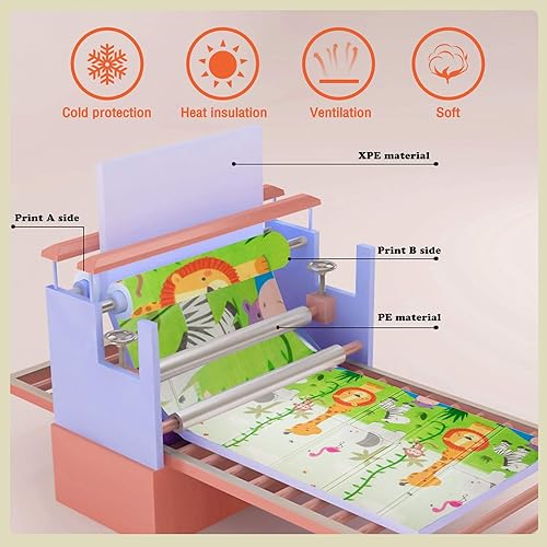 Miniatura 7 de UANLAUO - Alfombra de juego plegable para bebé, extra grande, impermeable, para actividades para bebés, niños pequeños, bebés, tiempo de juego y