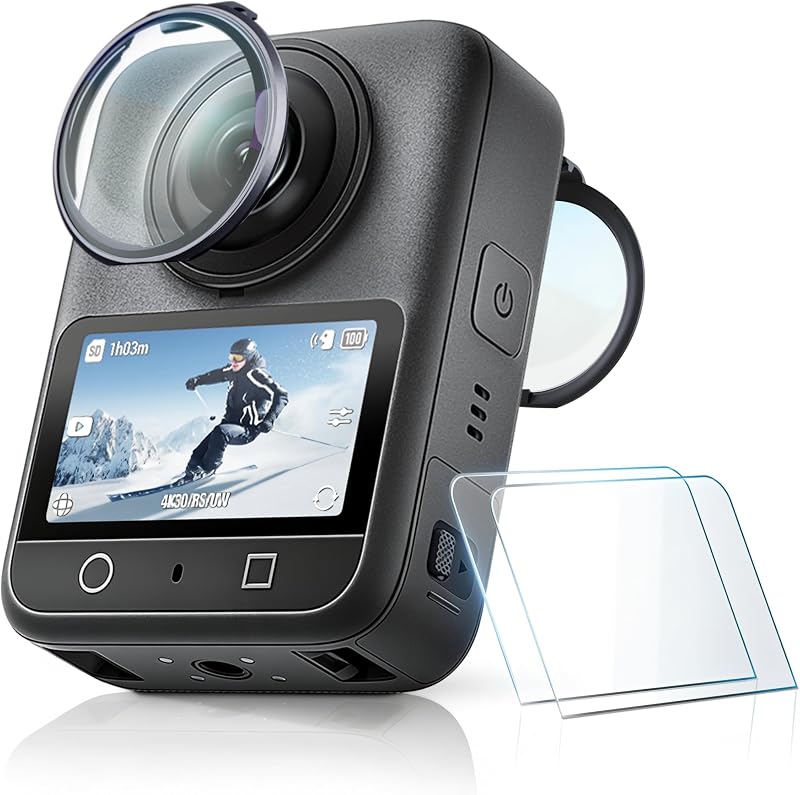STARTRC PHOTO Lens Guards&Screen Protector for DJI Osmo 360 Accessories,PC Lens Protector+HD Tempered Glass Film for Osmo 360/Sphra360 Camera Scratch/Dust Proof, 2 Pack
