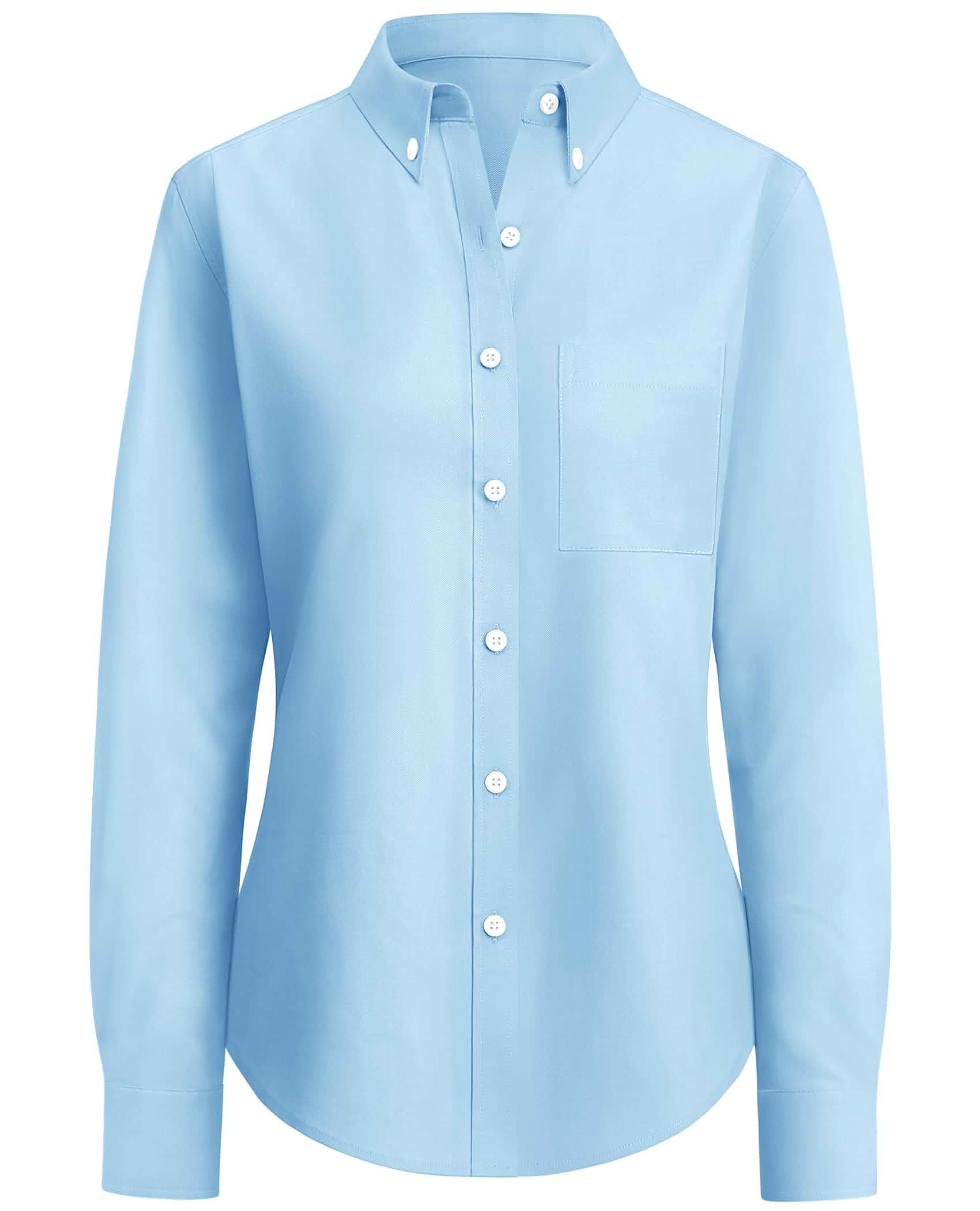 siliteelon Button Down Shirts for Women Oxford Shirt Long Sleeve Classic Wrinkle Free Business Dress Shirts Work Office Long Sleeve
