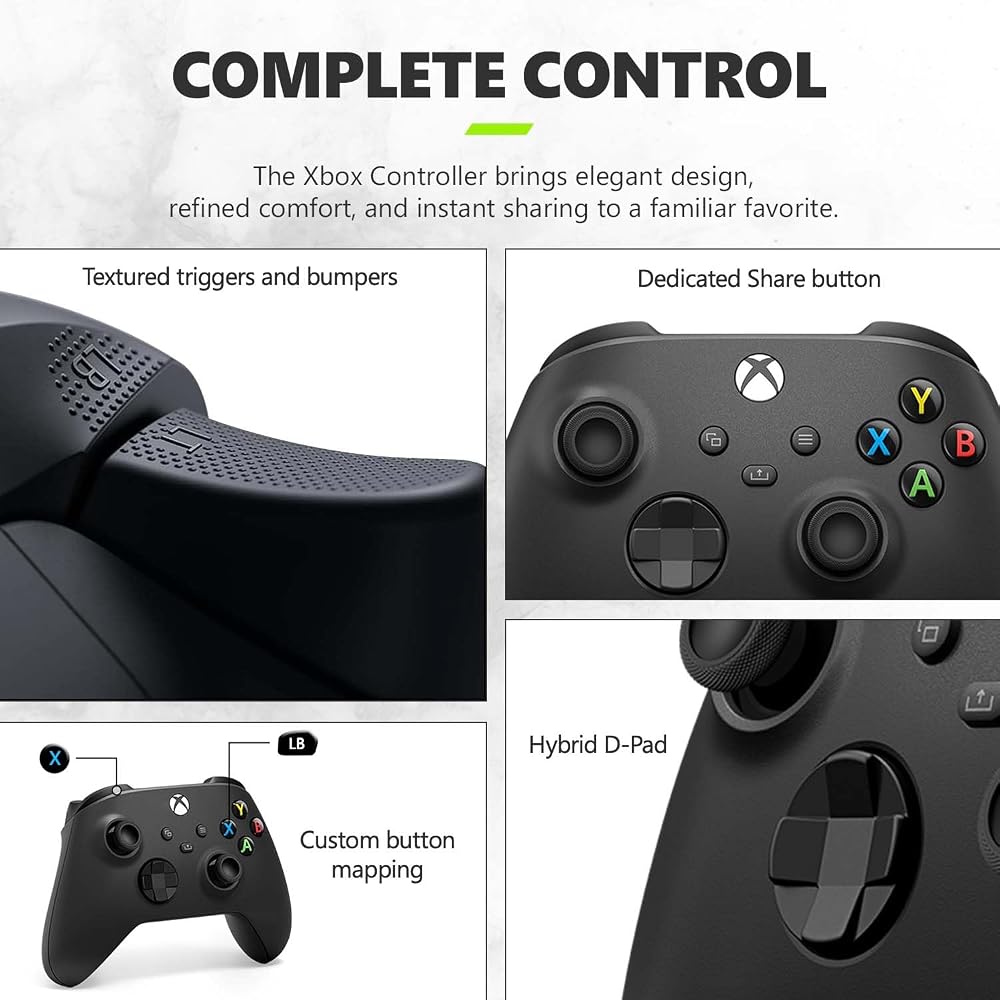 Microsoft Xbox Series S 1TB SSD Console Carbon Black - Includes Xbox Wireless Controller - Up to 120 frames per second - 10GB RAM 1TB SSD - Experience high dynamic range - Xbox Velocity Architecture (Renewed)