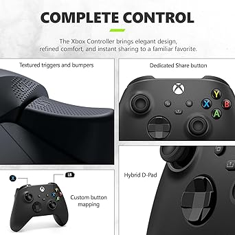 Xbox Microsoft Series S 1 TB SSD Console Carbon Black - تتضمن وحدة تحكم لاسلكية - ما يصل إلى 120 إطارًا في الثانية - 10 جيجابايت من ذاكرة الوصول العشوائي 1 تيرابايت SSD