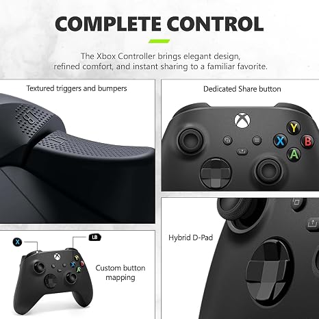 Xbox Microsoft Series S 1 TB SSD Console Carbon Black - تتضمن وحدة تحكم لاسلكية - ما يصل إلى 120 إطارًا في الثانية - 10 جيجابايت من ذاكرة الوصول العشوائي 1 تيرابايت SSD