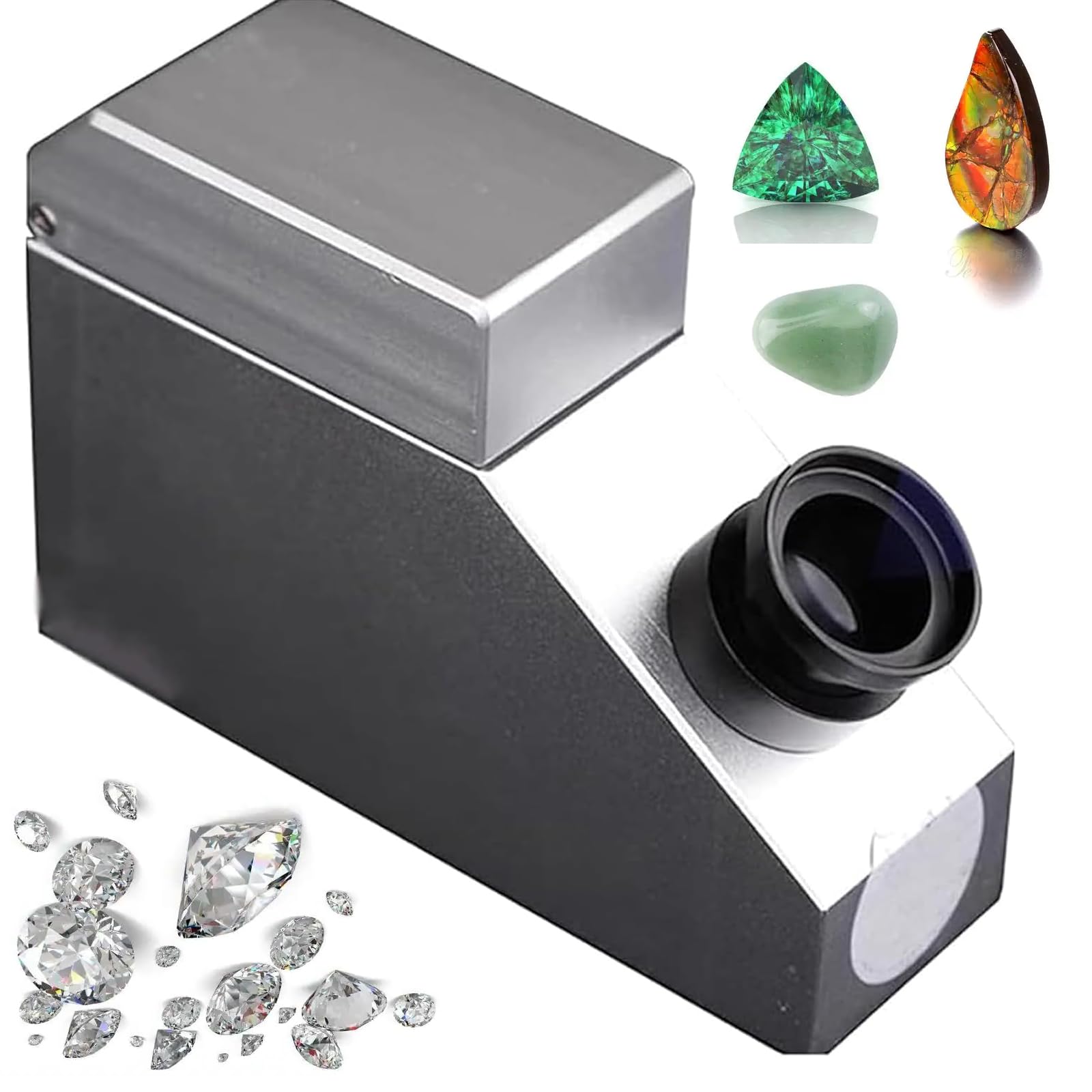 Refraktometr z kamieniami szlachetnymi do biżuterii, wbudowane światło LED, wysuwana soczewka 28 mm, zakres linijki 1,35-1,85 do testowania diamentów i kamieni szlachetnych