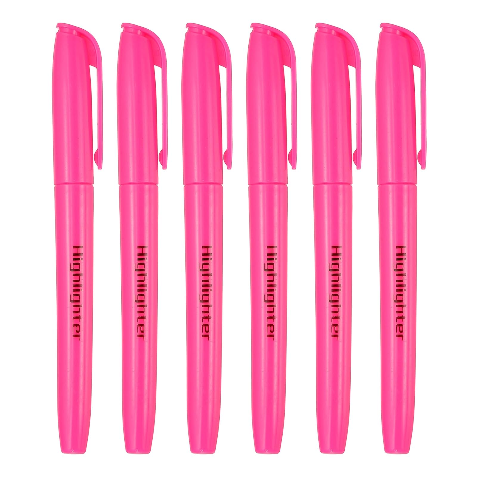 PATIKIL Pink Highlighter, 6 Pack High Lighters No Bleeds Highliters Pens Neon Clear View Bright Quick Dry Pocket Marker Pen Sticks Chisel Tip Cute for Books Office Adults Classroom