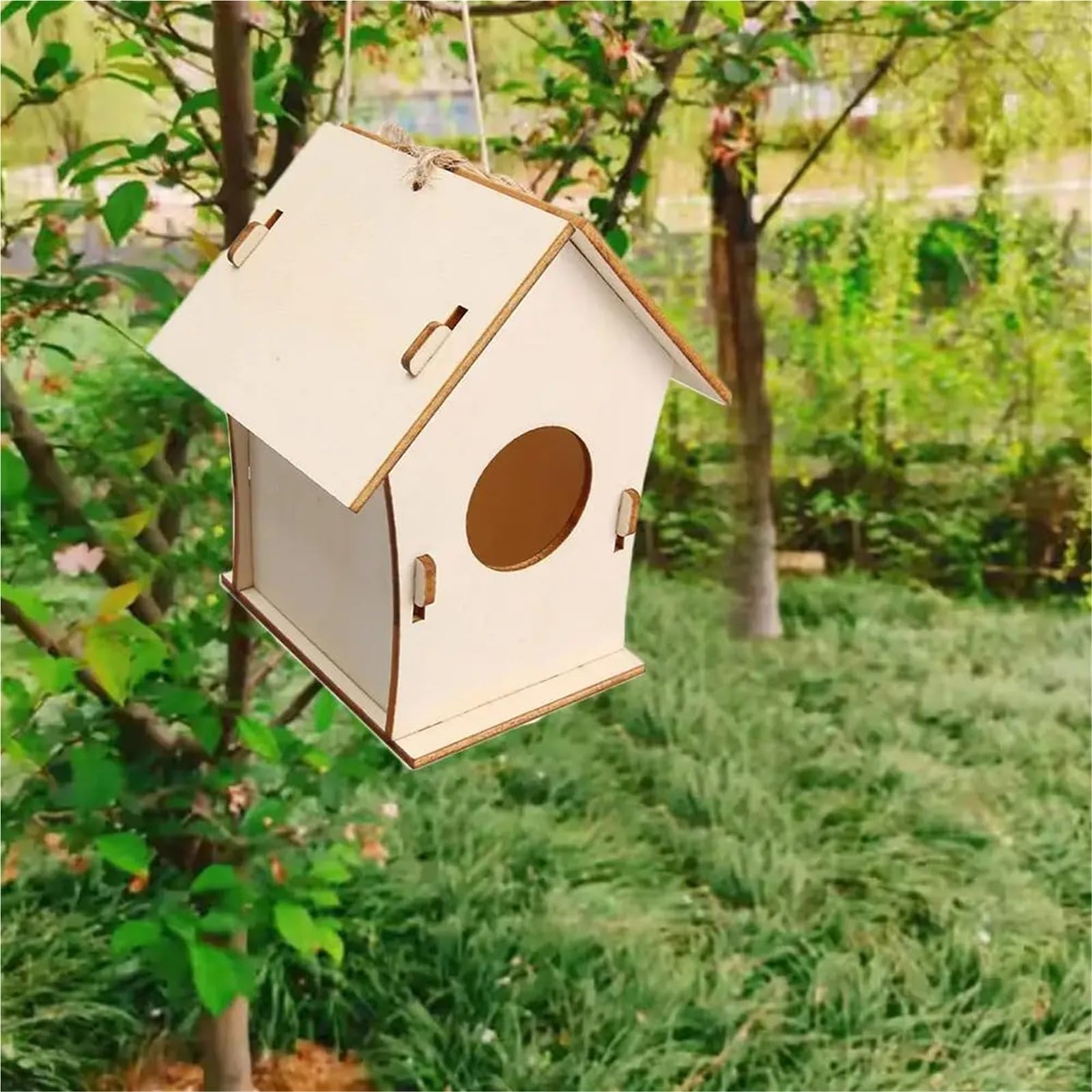 Casita pajaros Exterior Comedero de pájaros de Madera, habitación for pájaros, jardín al Aire Libre, Caja Nido for pájaros, Suministros for Mascotas