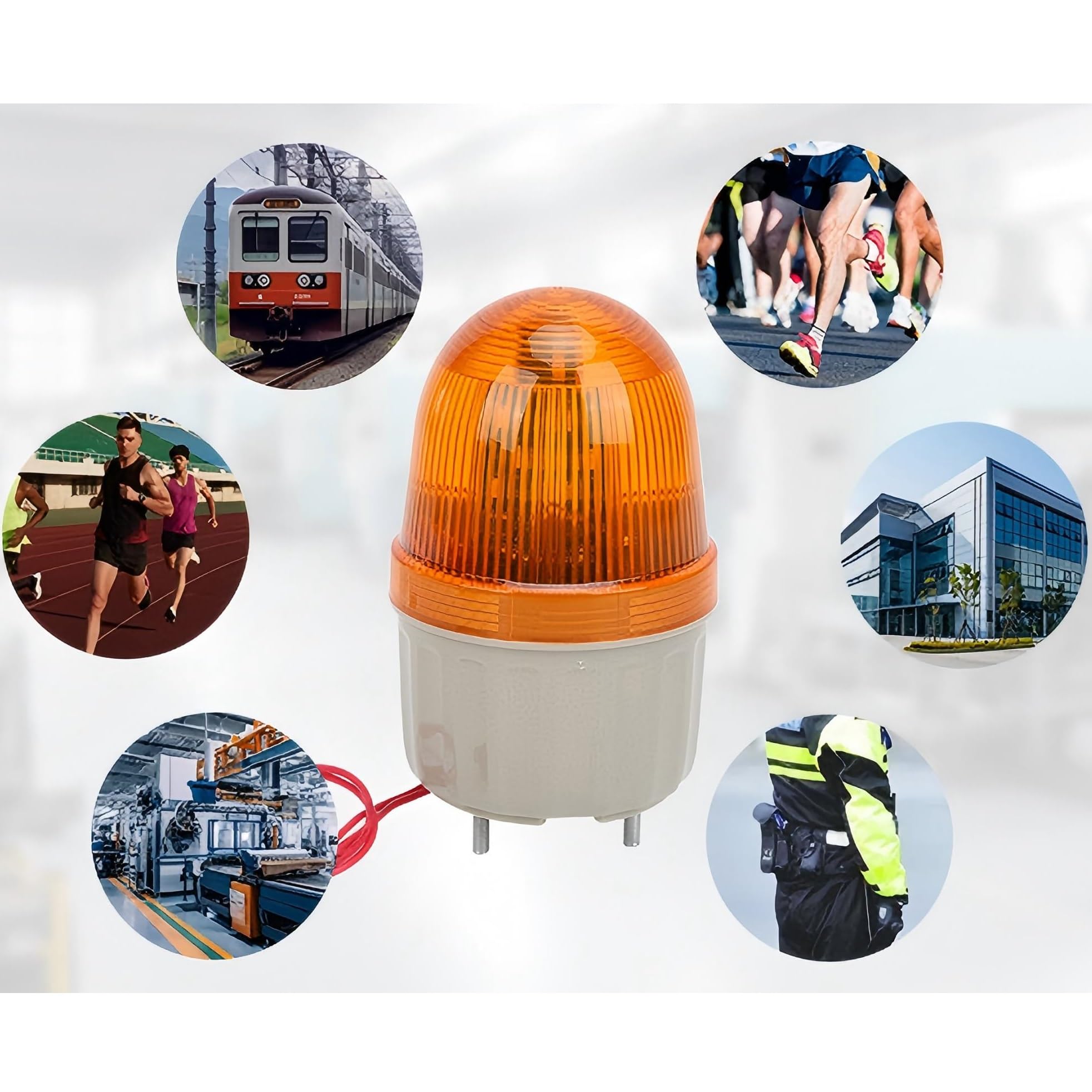 Luce Lampeggiante a LED Rotante 220V AC Spia Luminosa Arancia Attrezzatura di Allarme Luce di Emergenza