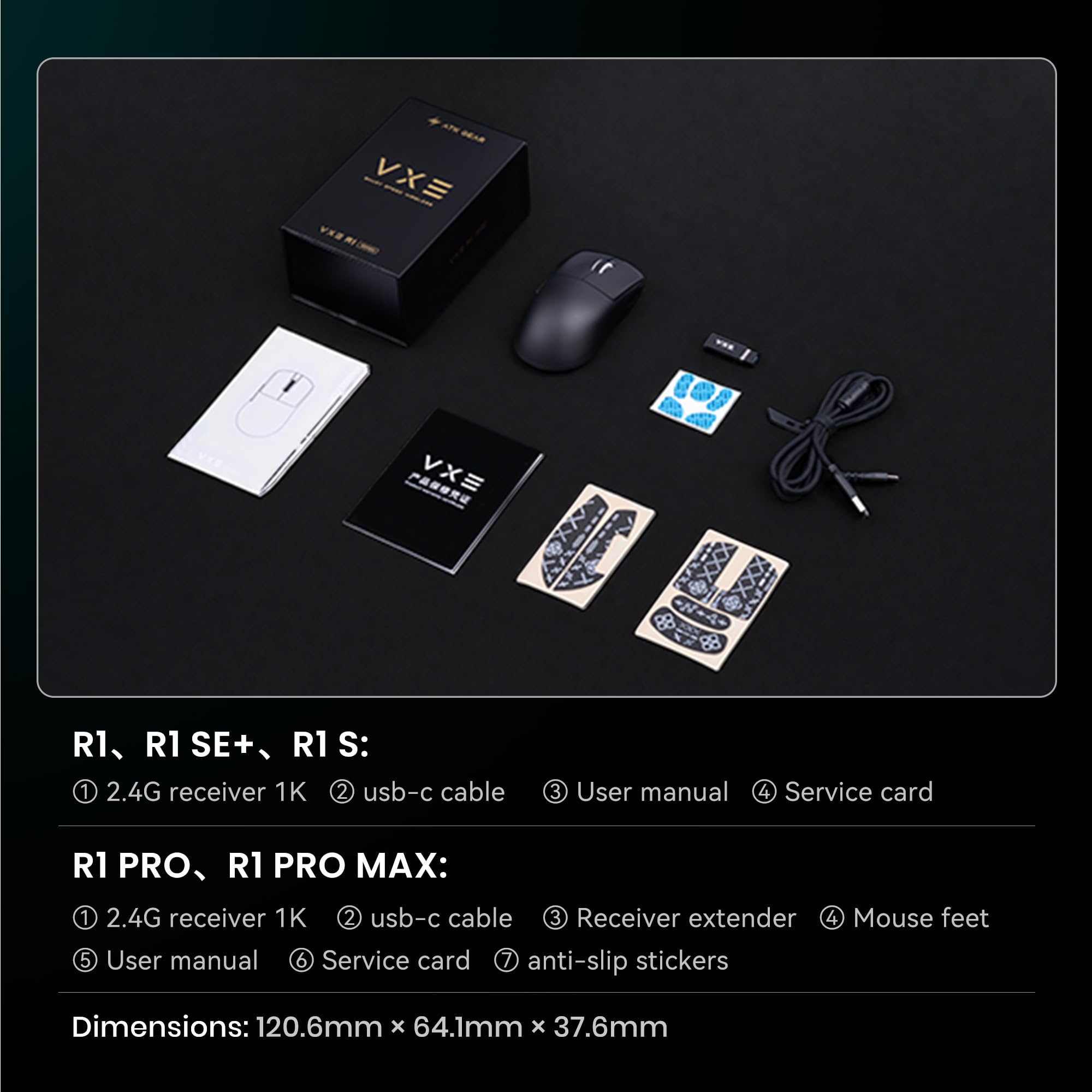 ATK VXE R1 Wireless Gaming Mouse with RGB Lights, Ergonomic Design, Adjustable DPI, Black (Black, One Size) — Amazon image 2