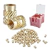 BLMHTWO 100 Pieces Threaded Inserts 3D Printing Brass Nuts Knurled Threaded Inserts for Plastic Metric knurled Nuts Heat Set Insert Nut Inserts for 3D Printing Parts Loptop Automotive Plastic Shell
