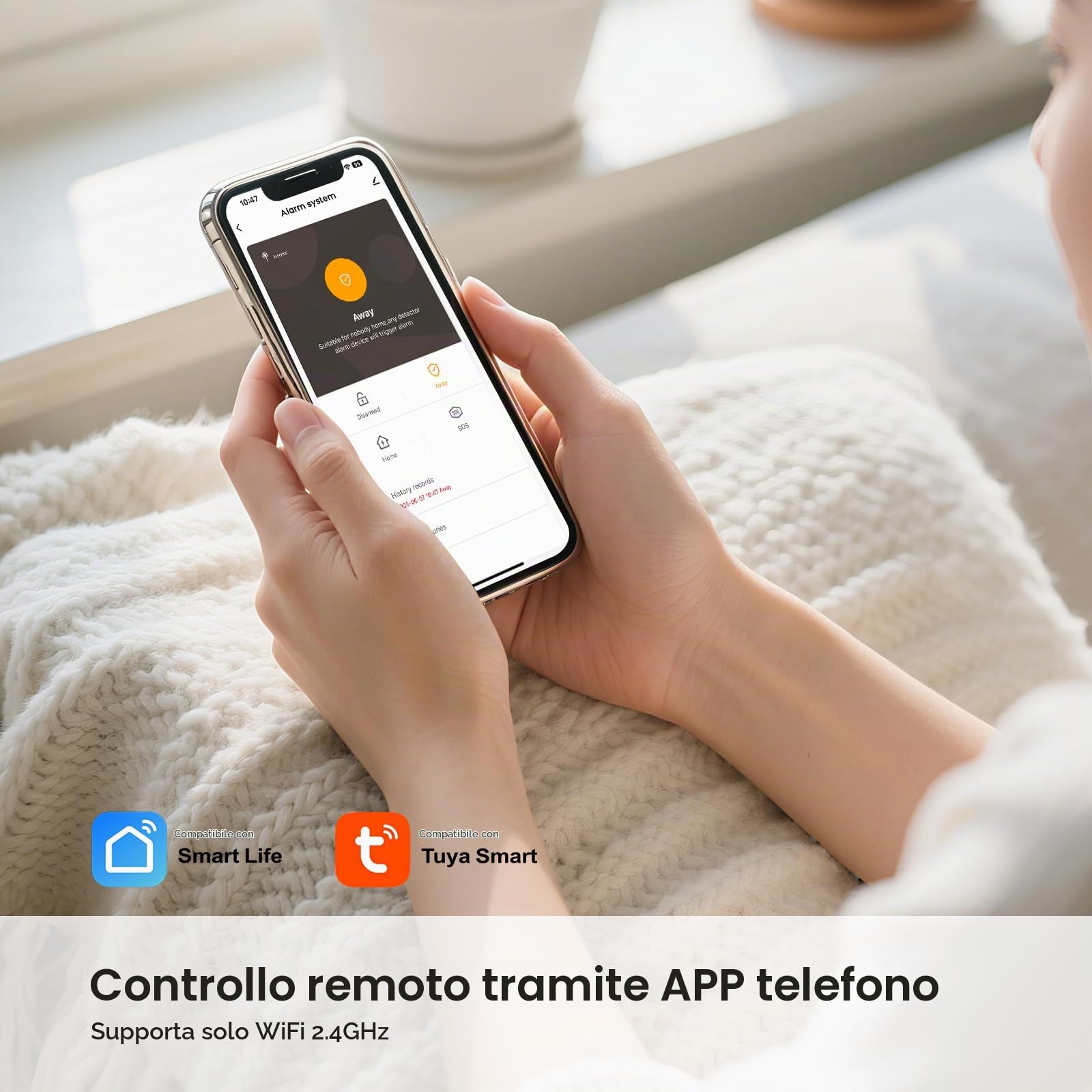 Schermo Tattile 4.3'' Sistema di Allarme Casa Senza Fili 4G+Wi-Fi, App Push, 24 Pezzi Antifurto Casa Wireless, Kit Allarme DIY con Sirena 120DB, Sensore Porta, Telecomando, Sensore di Movimento
