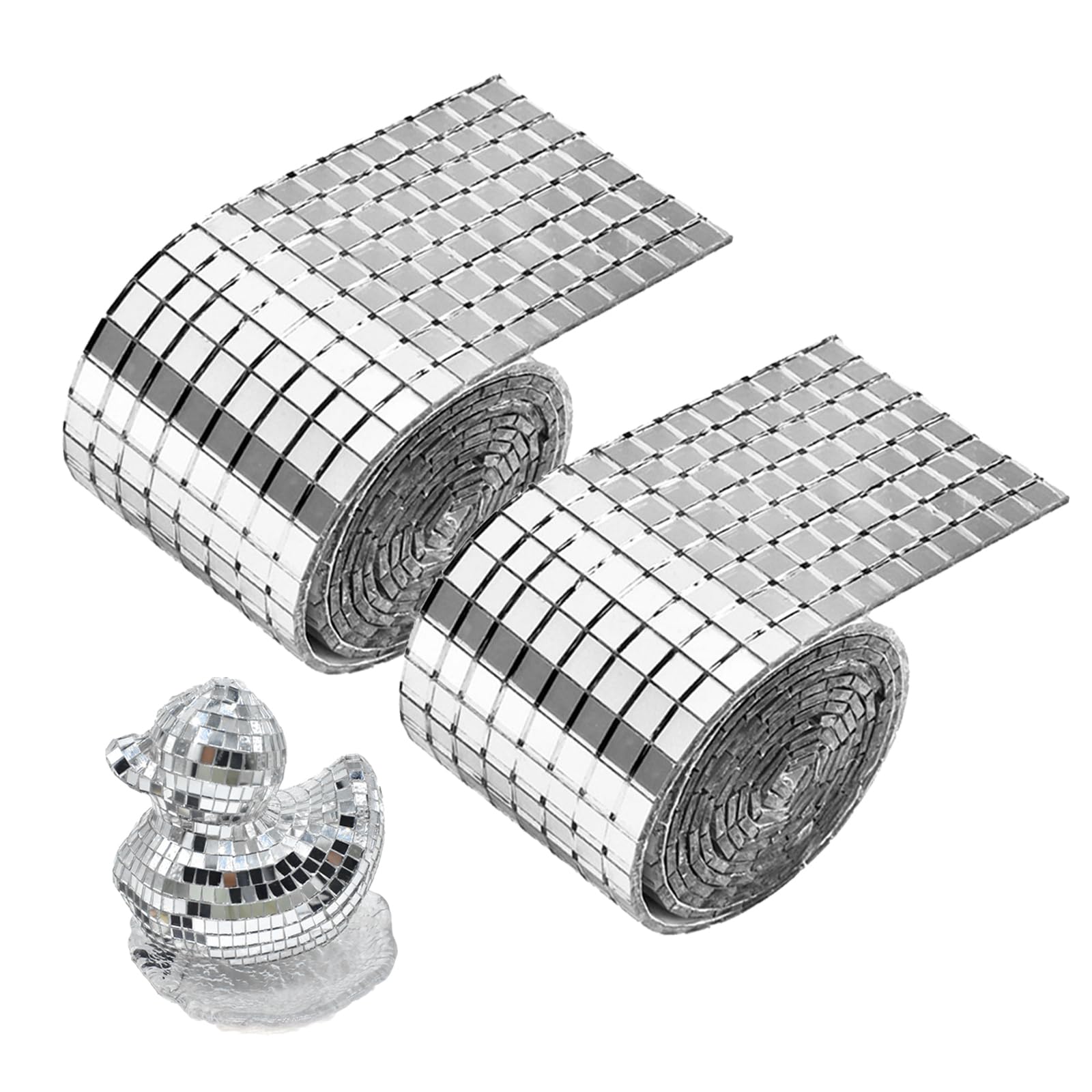 Samoprzylepne lustrzane płytki mozaikowe – 3200 sztuk, 5 x 5 mm srebrna kula dyskotekowa i materiał dekoracyjny DIY, szkło premium z odbiciem na wysoki połysk, dla majsterkowiczów i