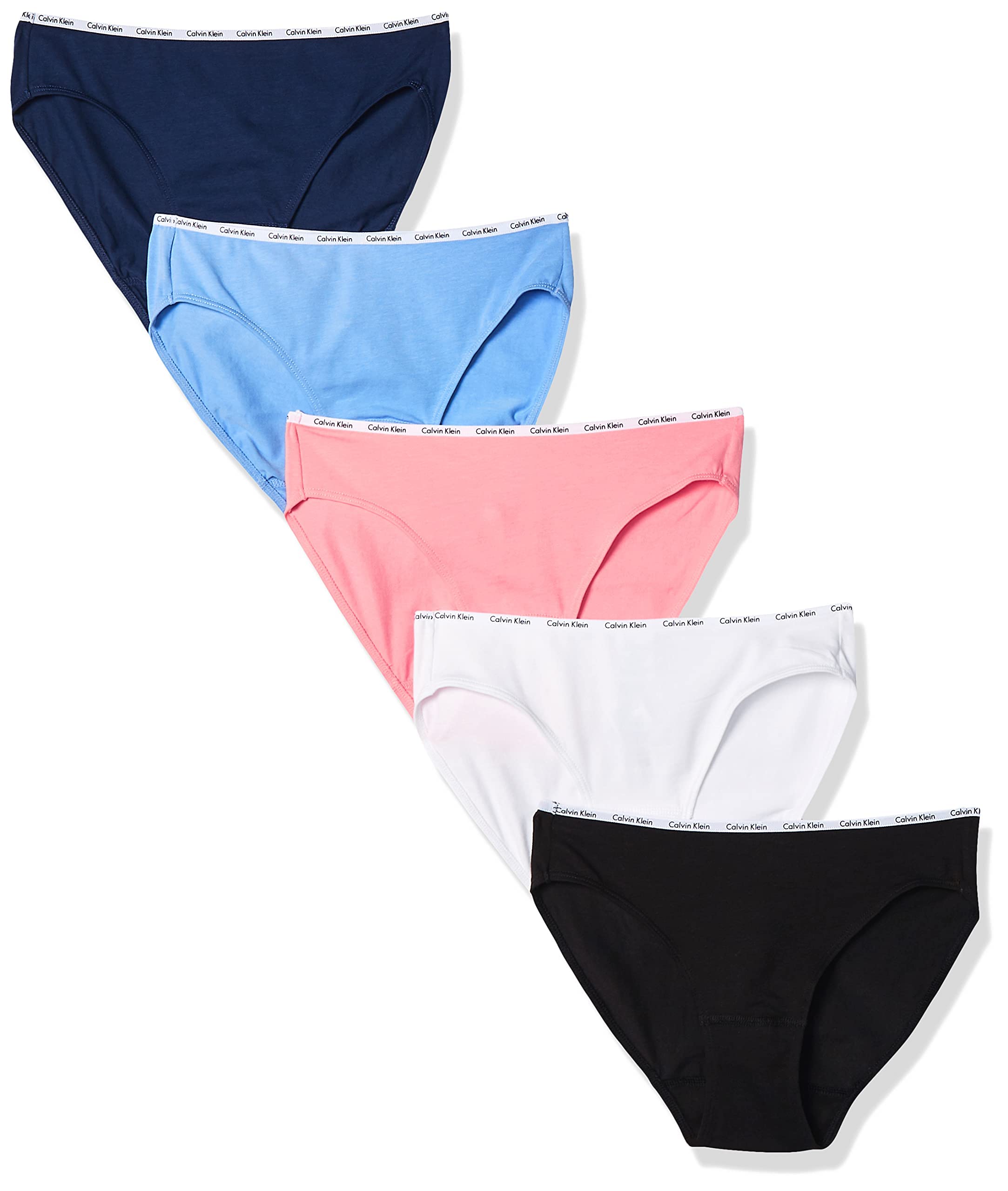 Calvin Klein Womens Cotton Stretch Logo Bikini Panty 5 Pack