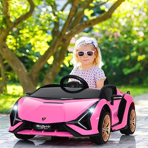 Miniatura 2 de OLAKIDS Lamborghini SIAN - Auto eléctrico para niños de 12 V con licencia de 12 V con control remoto juguete a batería con música bocina 2