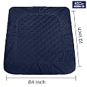 GADDA CO Waterproof Cotton Quilted Mattress Protector King Size (84x72 Inch | 7x6 Ft) | Breathable Hypoallergenic Noiseless Ultra Soft Elastic Fitted Bed Protector | Washable Bed Cover - Dark Blue gallery image