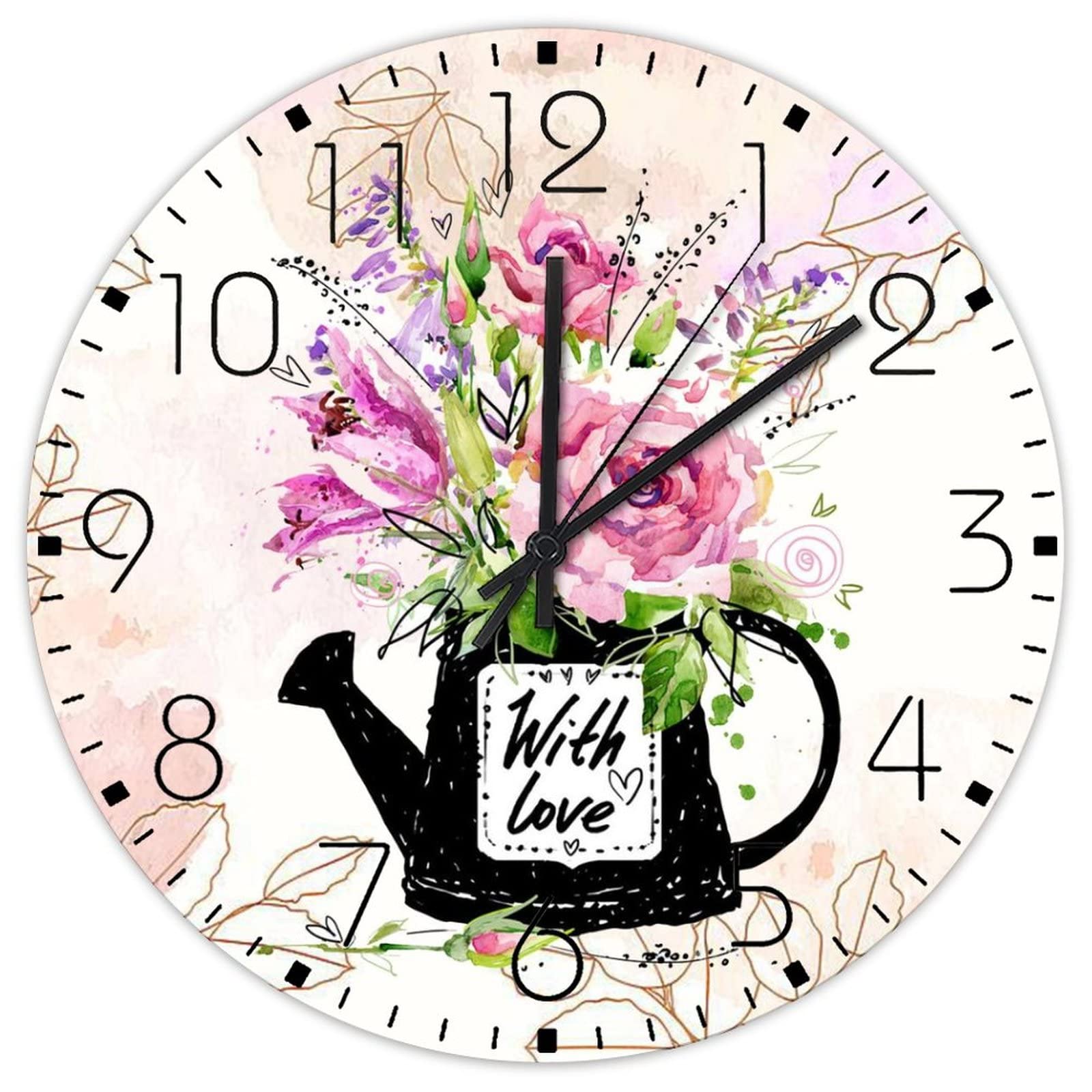 Horloge murale en bois déco bucolique pour salle de bain et salon