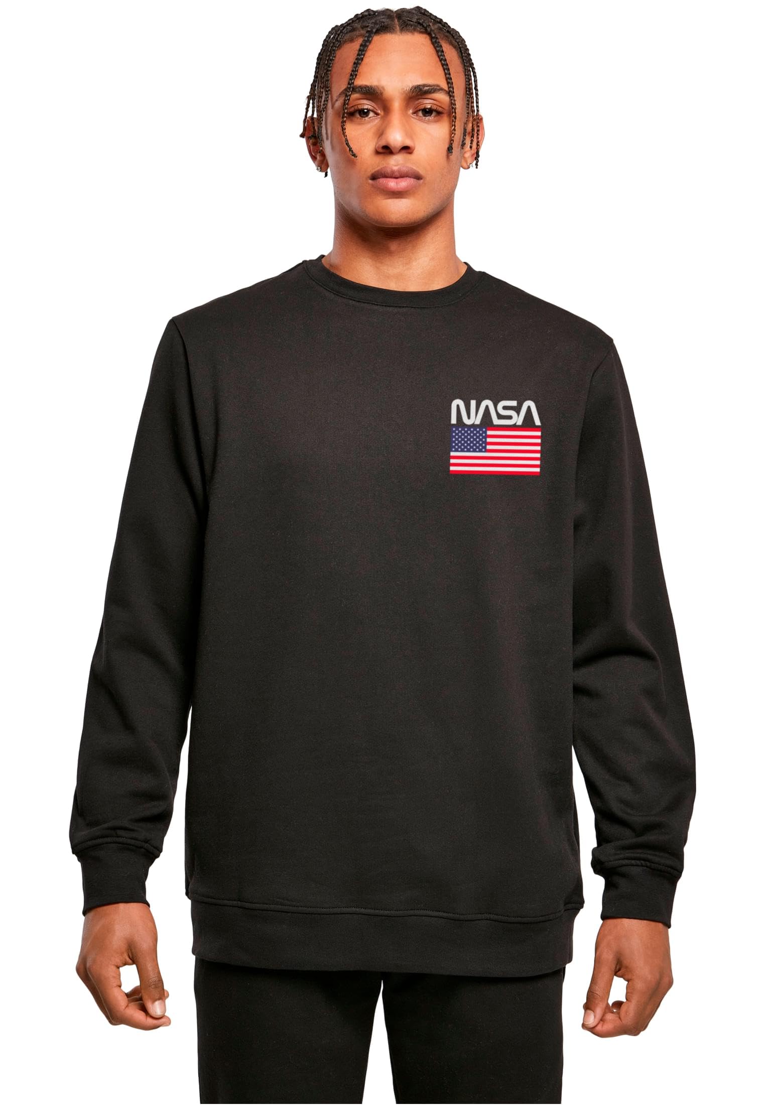 MERCHCODEMale Crew Neck NASA Stars and Stripes Crew Neck, Regular Fit, L