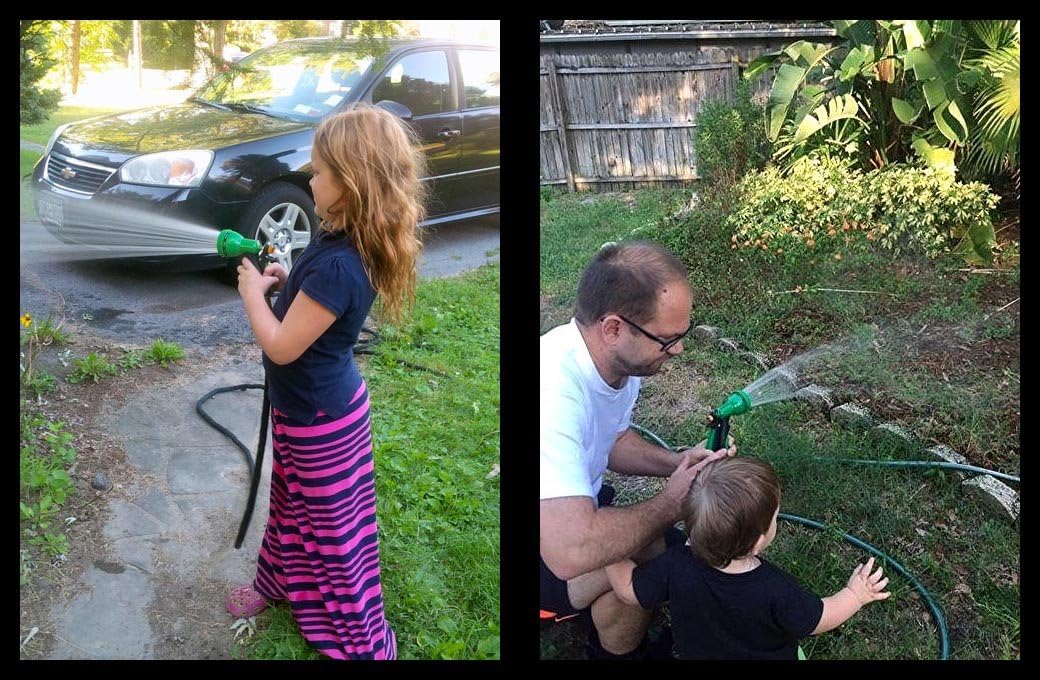 ikris Garden Hose Nozzle 9-Pattern Metal Sprayer with Rubberized ComfortGrip