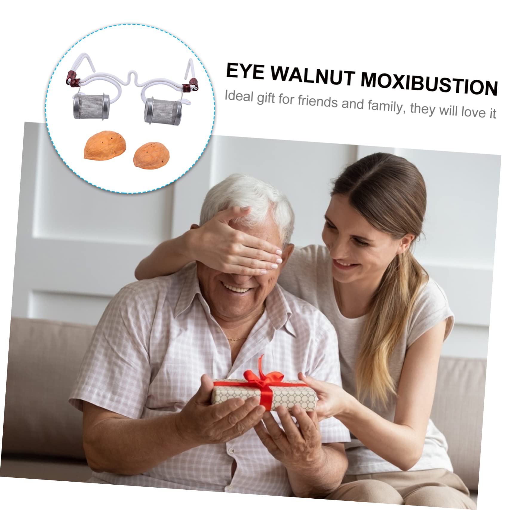 Healvian Dispositivo Per La Moxibustione Oculare Articolo Montature Per Occhiali in Moxa Attrezzo Noce Moxibustione Per Occhio Dispositivo Di Moxibustione Bianca Ferro Battuto