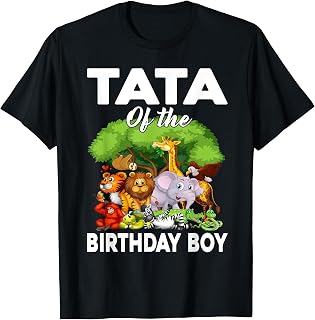 Tata of the Birthday Boy Zoo Animals Bday Safari Wildlife T-Shirt