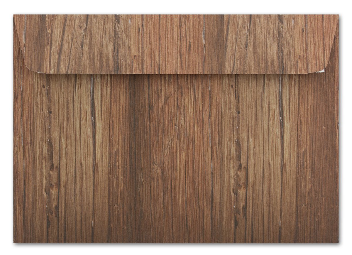 700 x koperty DIN C6 w kolorze brązowym o wyglądzie naturalnego drewna – samoprzylepne z paskami do odrywania – 114 x 162 mm – 80 g/m² – koperty bożonarodzeniowe z motywem dla firm i prywatnych