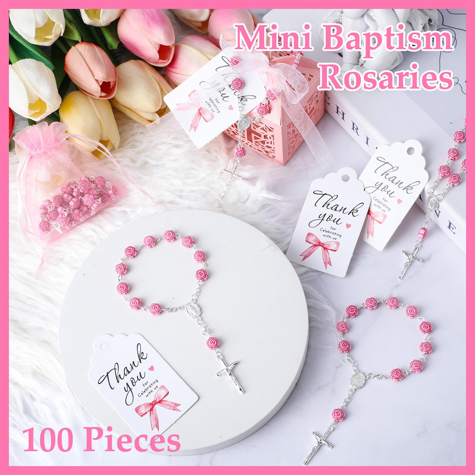 Christening Gifts For Girls Baptism Silicone Rosary God Bless Kids