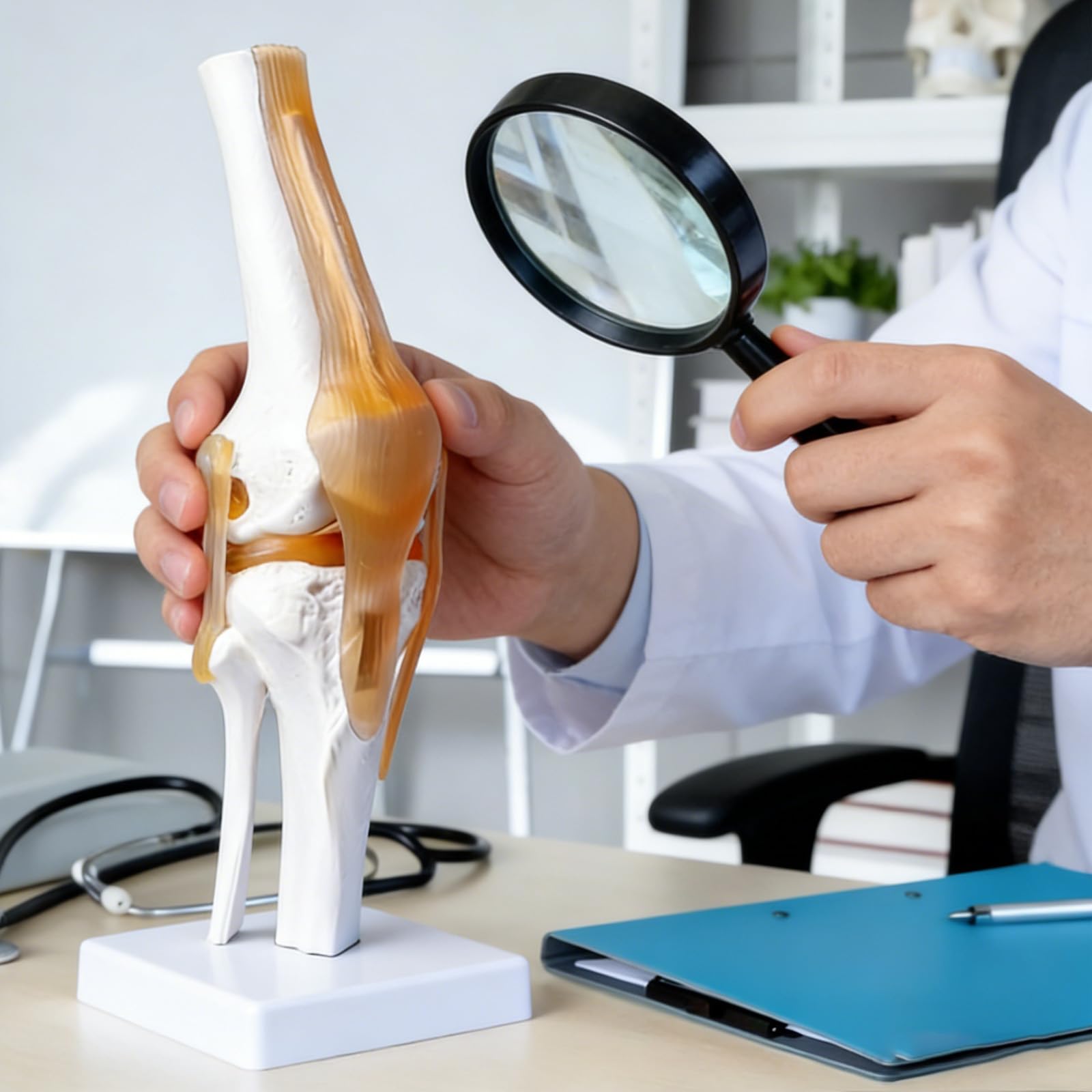 Modèle d'articulation du genou humain, squelette de 30,5 cm de hauteur, modèle fonctionnel humain, avec ligament, taille réelle pour l'enseignement médical, outils d'apprentissage et