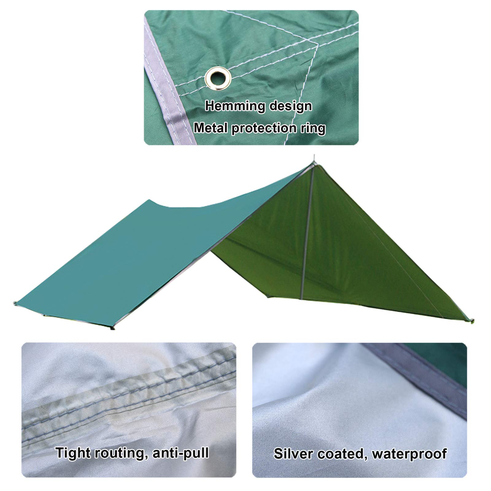 Telo Da Esterno Tenda Riparo Sole Pioggia &ndash; Amaca Portatile Per Campeggio Picnic