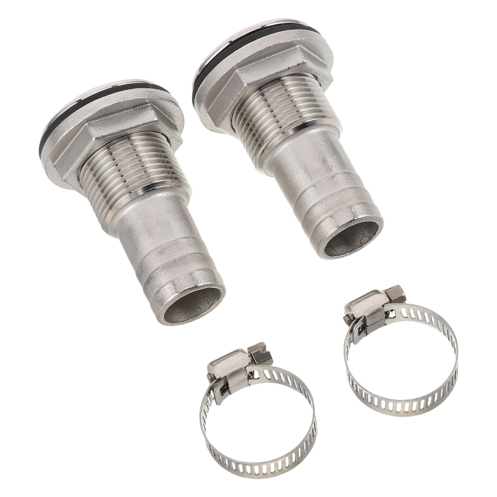 2 raccordi passascafo per Barche, Raccordo passascafo Dritto a innesto rapido in Acciaio Inox da 3/4 di Pollice, Scarico Sicuro per Barche e Yacht.
