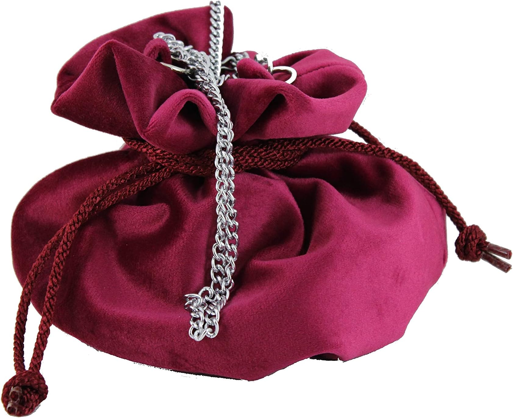 LONI Fantasy Suede Velvet Drawstring Clutch Shoulder Bag