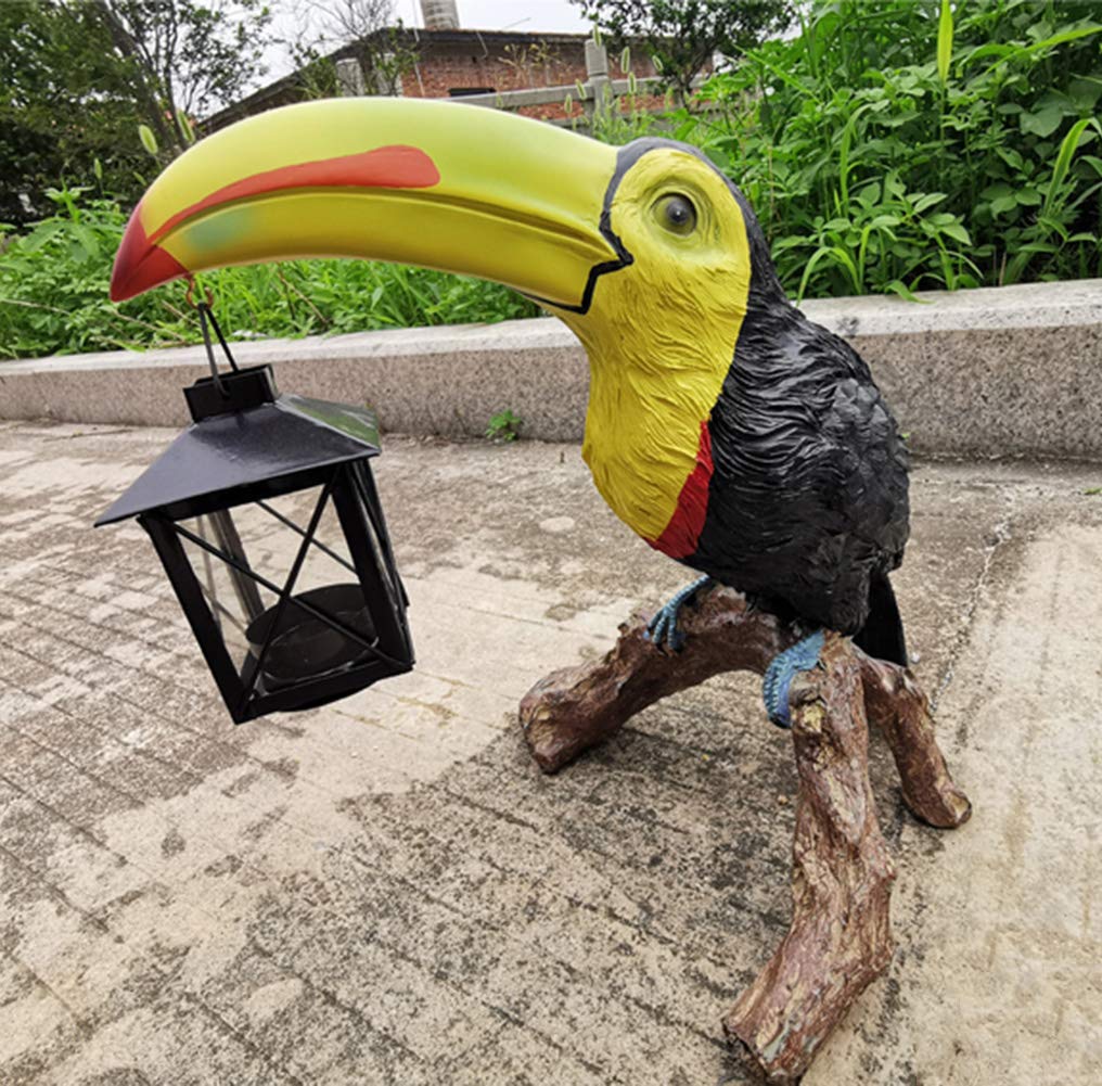 Estatua de tucán, Escultura de Loro, pájaro, decoración de Animales, Modelo de Resina Pintada, jardín, Paisaje al Aire Libre, Regalo de Adorno Creativo
