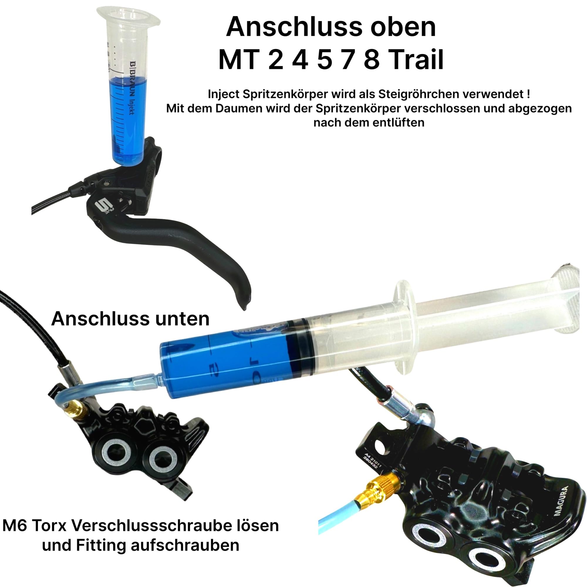 MAGURA Royal Blood olej mineralny 100 ml + F26 Service Kit | Hydrauliczne hamulce tarczowe, hamulce szczękowe, zestaw do odpowietrzania Mt 2 4 5 6 7 8 HS11 Hs22 HS33