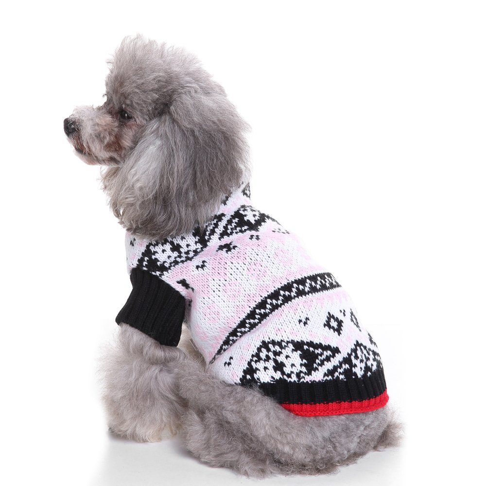 Pull à col roulé pour Petit Chien - Pull à col roulé pour Chiot - Vêtements pour Temps Froid - Chihuahua - Vêtements de Noël pour Filles et garçons - pour Automne et Hiver - Rose - Taille S